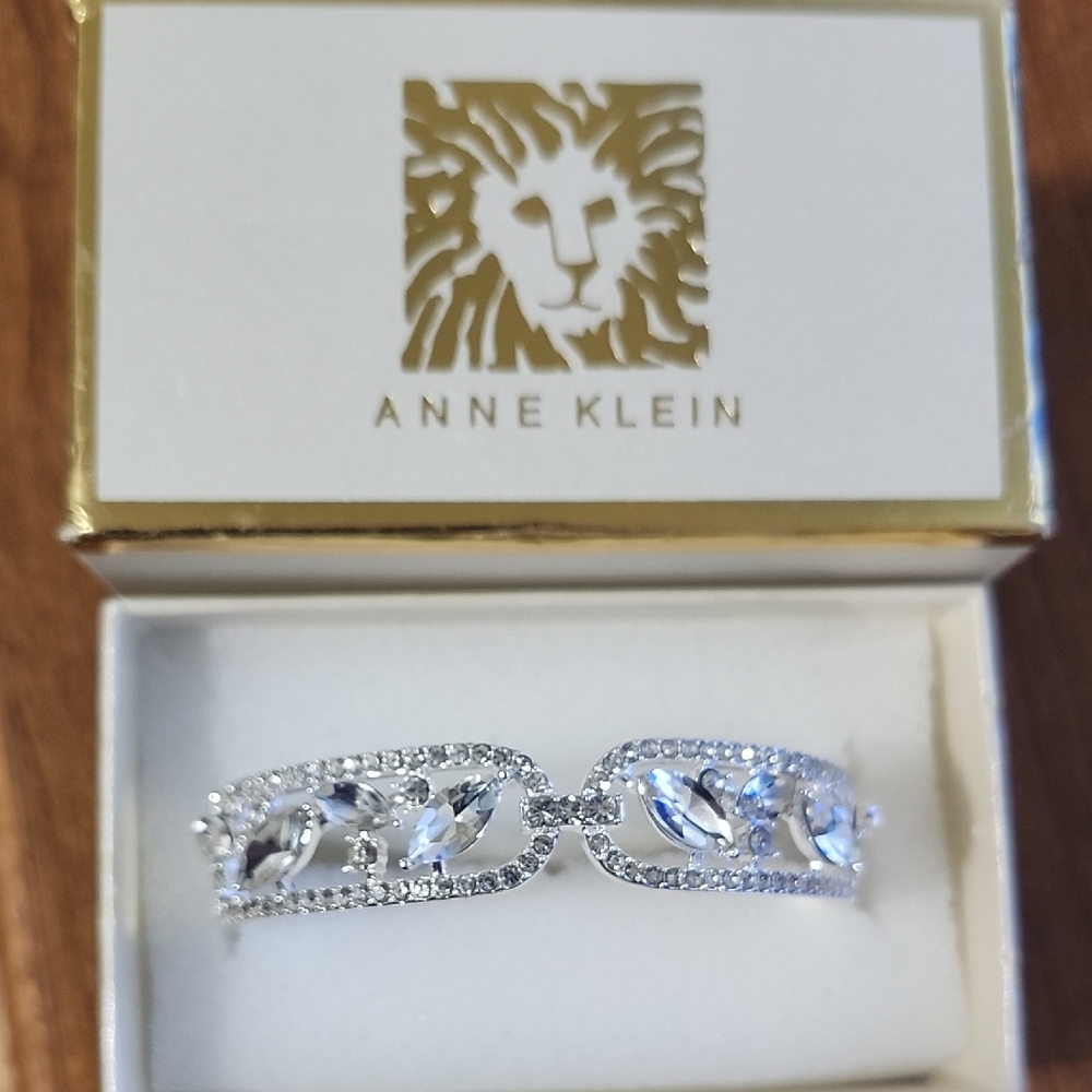 Anne Klein Silver Bracelet with Clear Accents